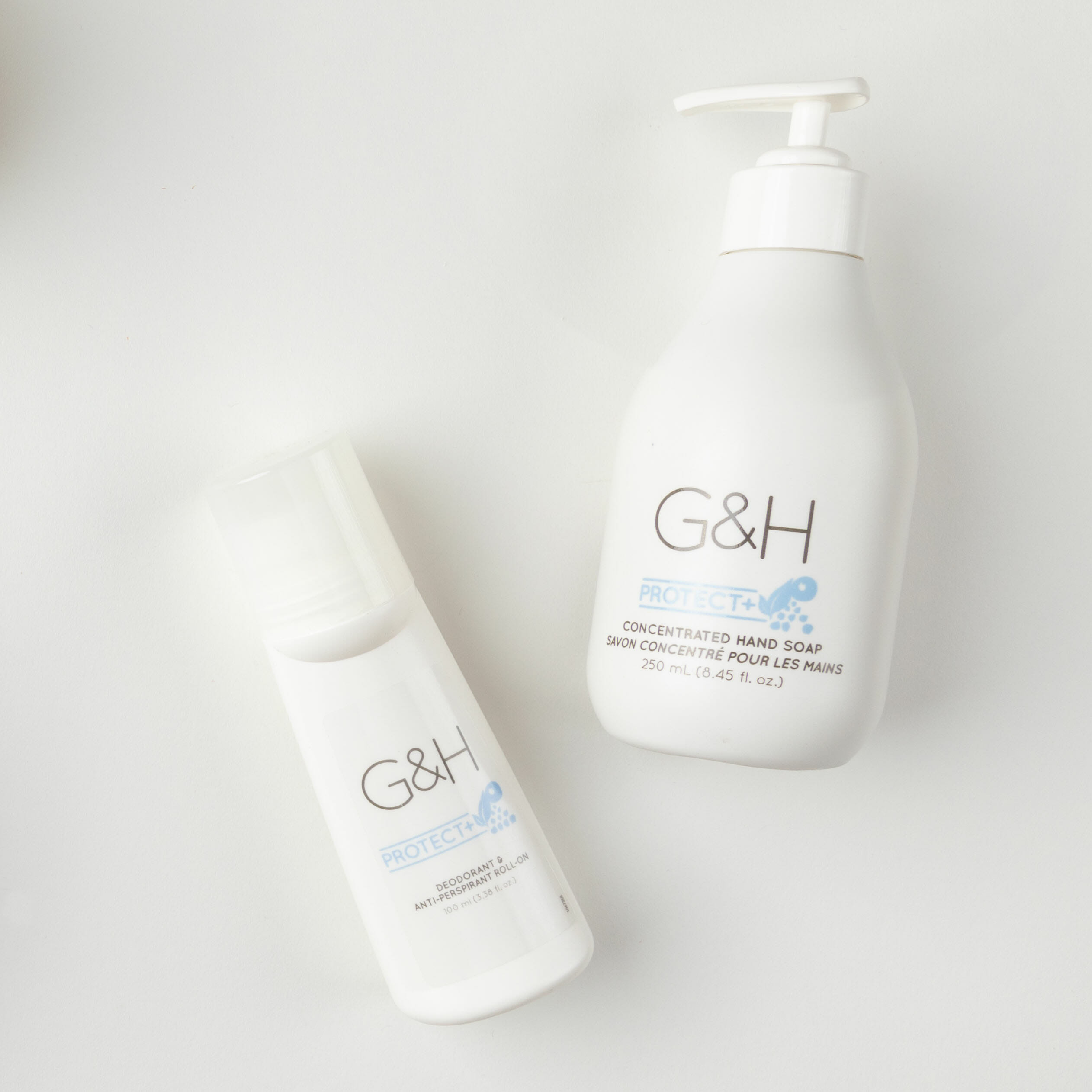 G&H Deodrant and Hand Soap on white background